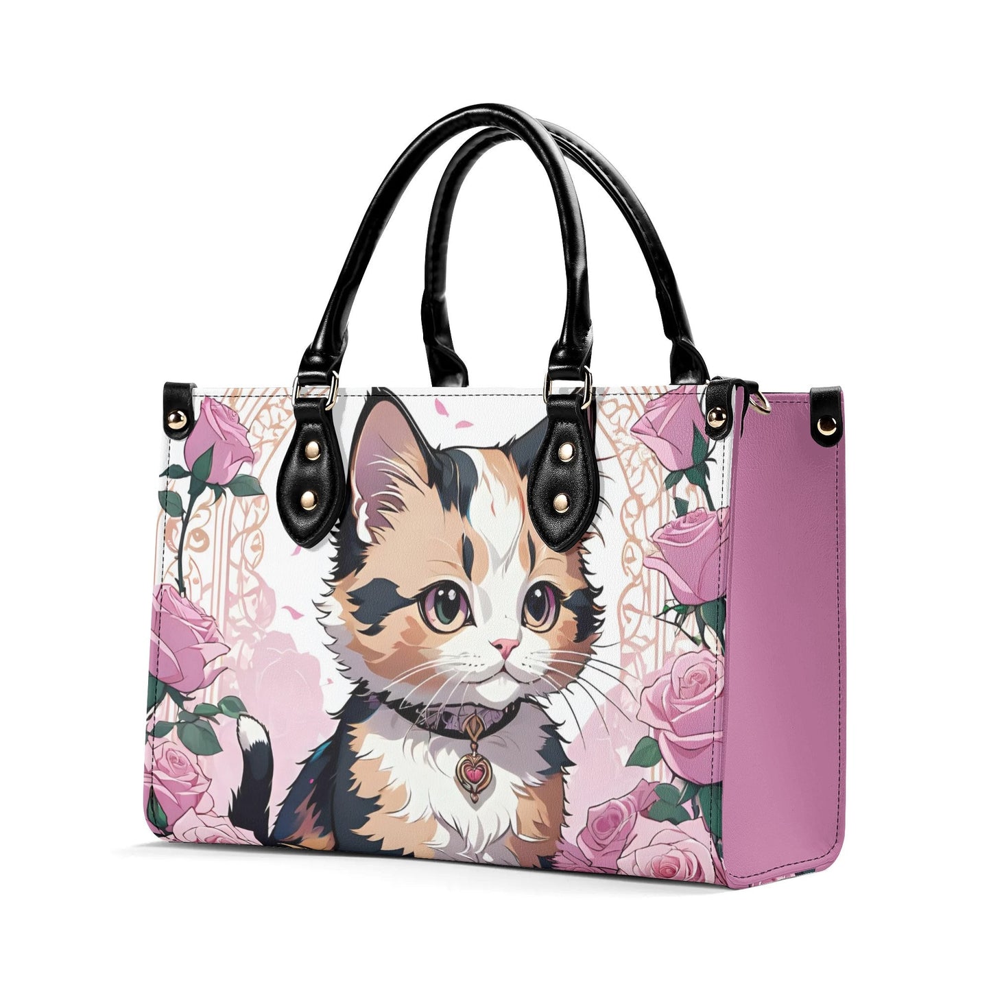 Calico Cat Kitten Women PU Leather Handbag