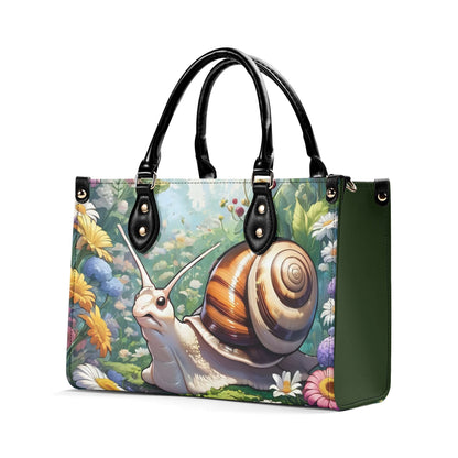 Cute snail Women PU Leather Handbag, cute snail purse, unique snail gift