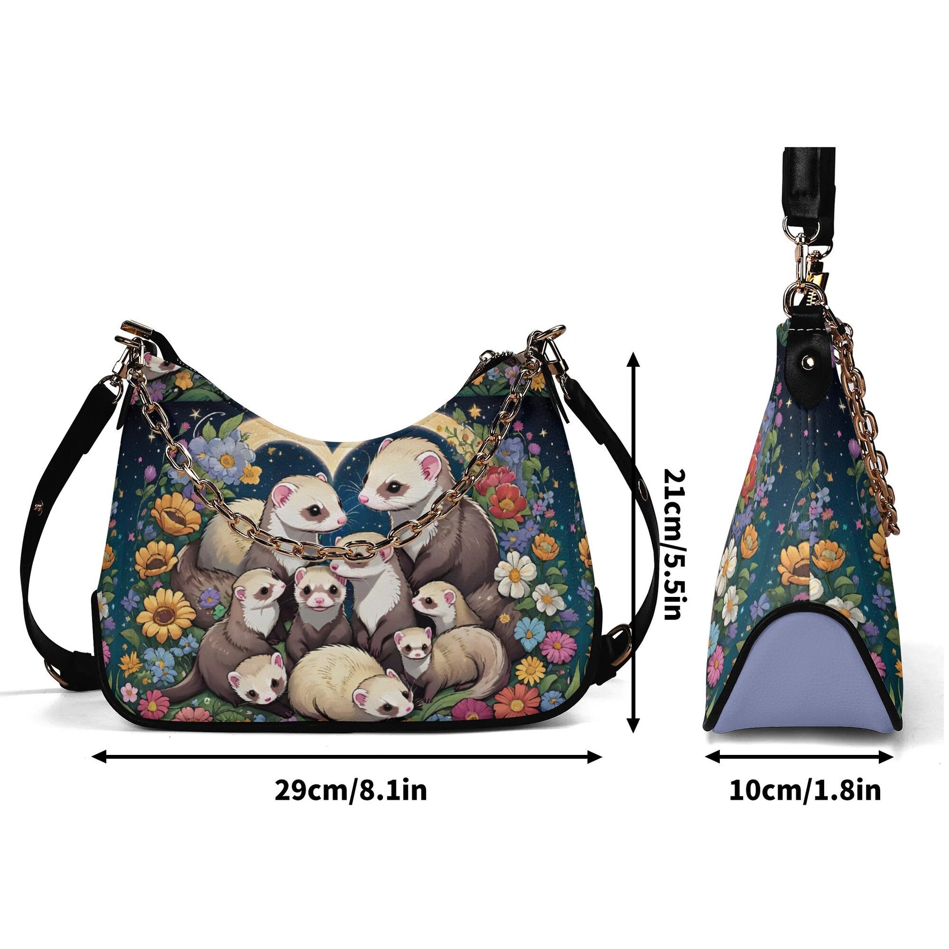 Ferret Cross-body Bag With Chain Decoration