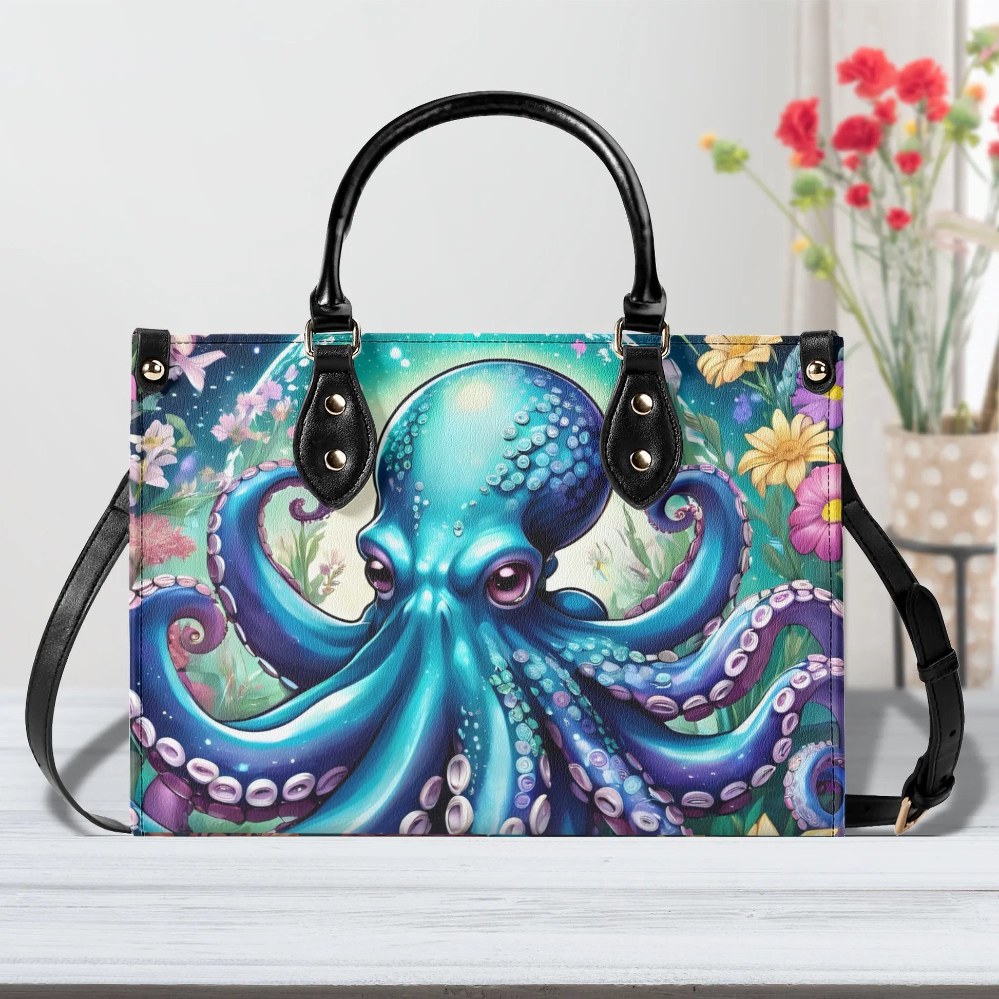 Octopus Women PU Leather Handbag, Octopus bag