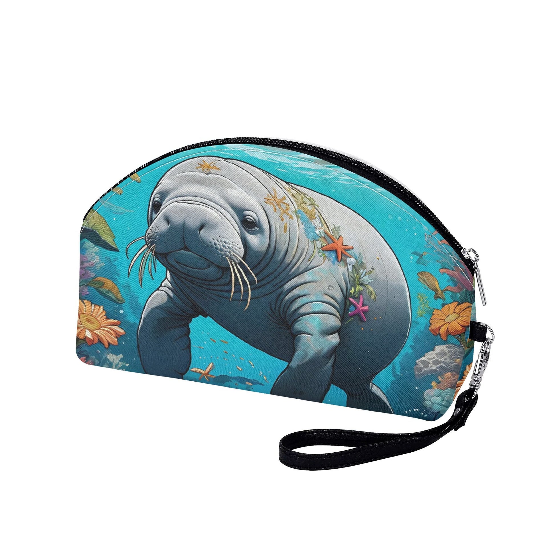 Manatee Curved Cosmetic Bag