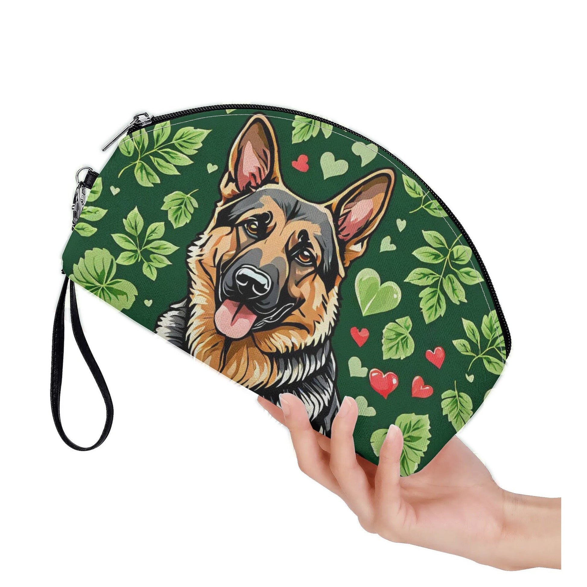 German Shepherd Curved Cosmetic Bag