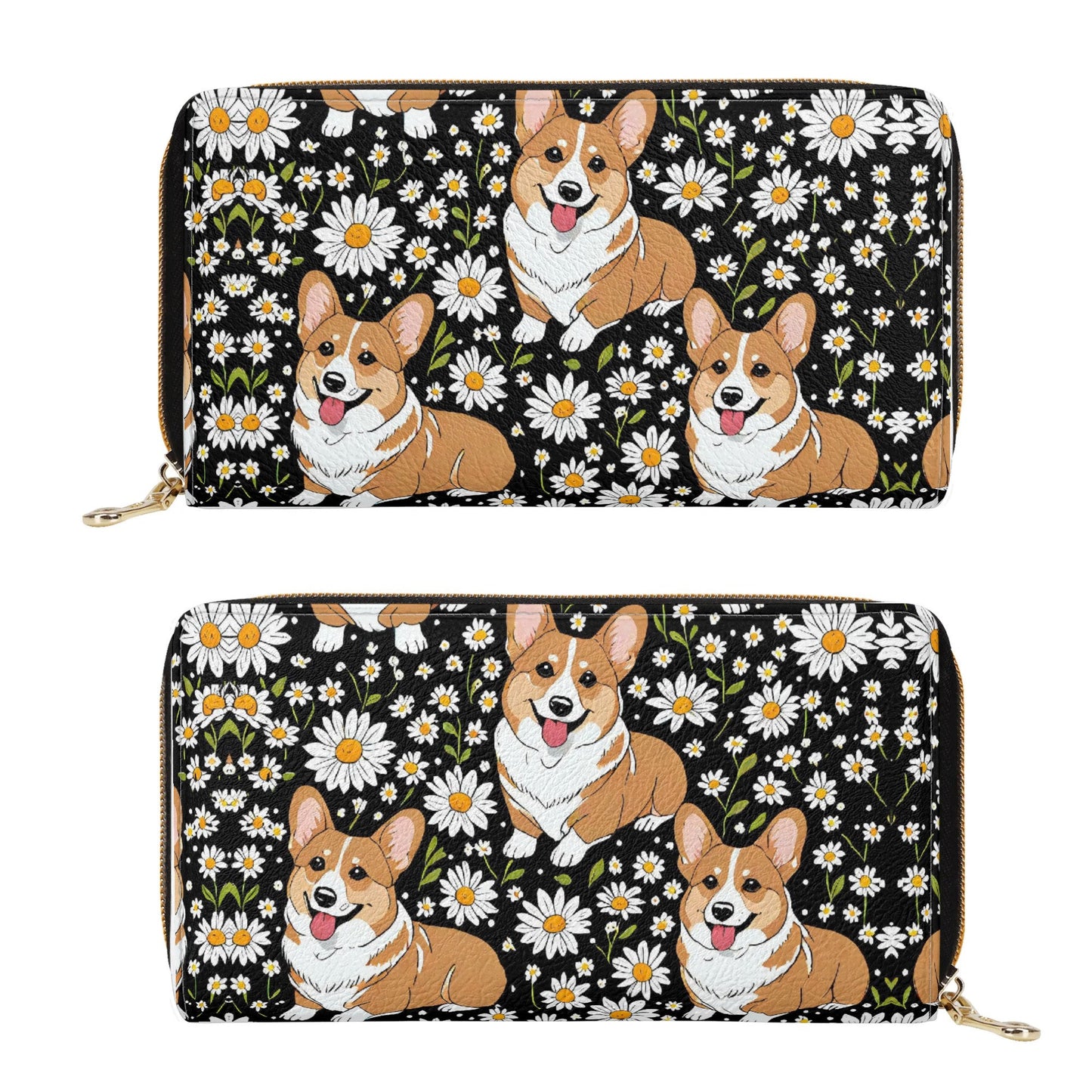 Corgi PU Leather Zipper Wallet