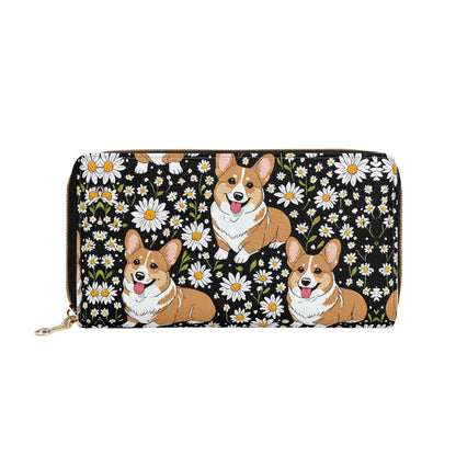 Corgi PU Leather Zipper Wallet