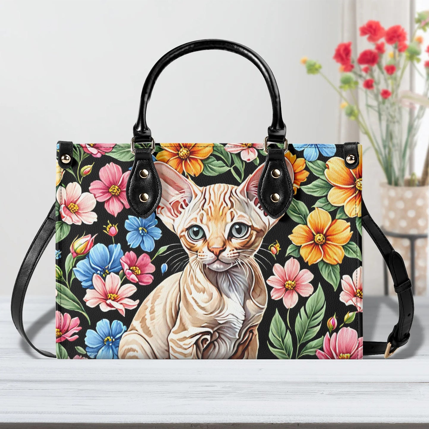 Sphinx Kitten Women PU Leather Handbag