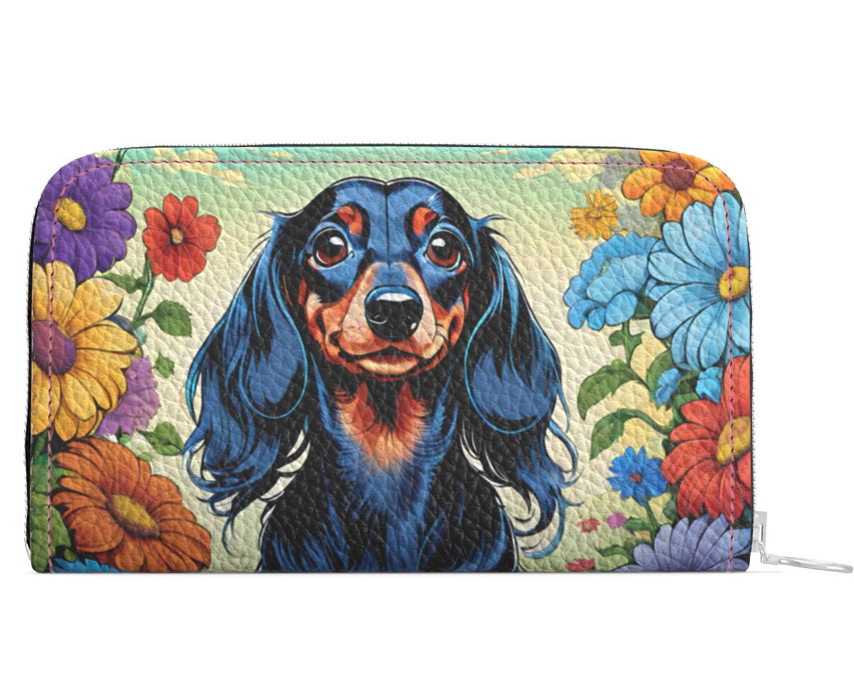 Dachshund Luxury High end Nappa Leather wallet made in London handmade