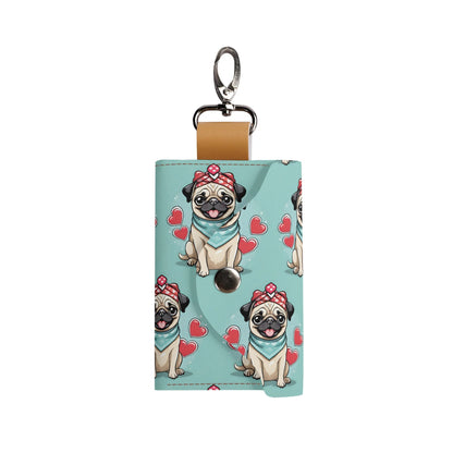 Pug Fashion PU Leather Custom KeyChain Purse