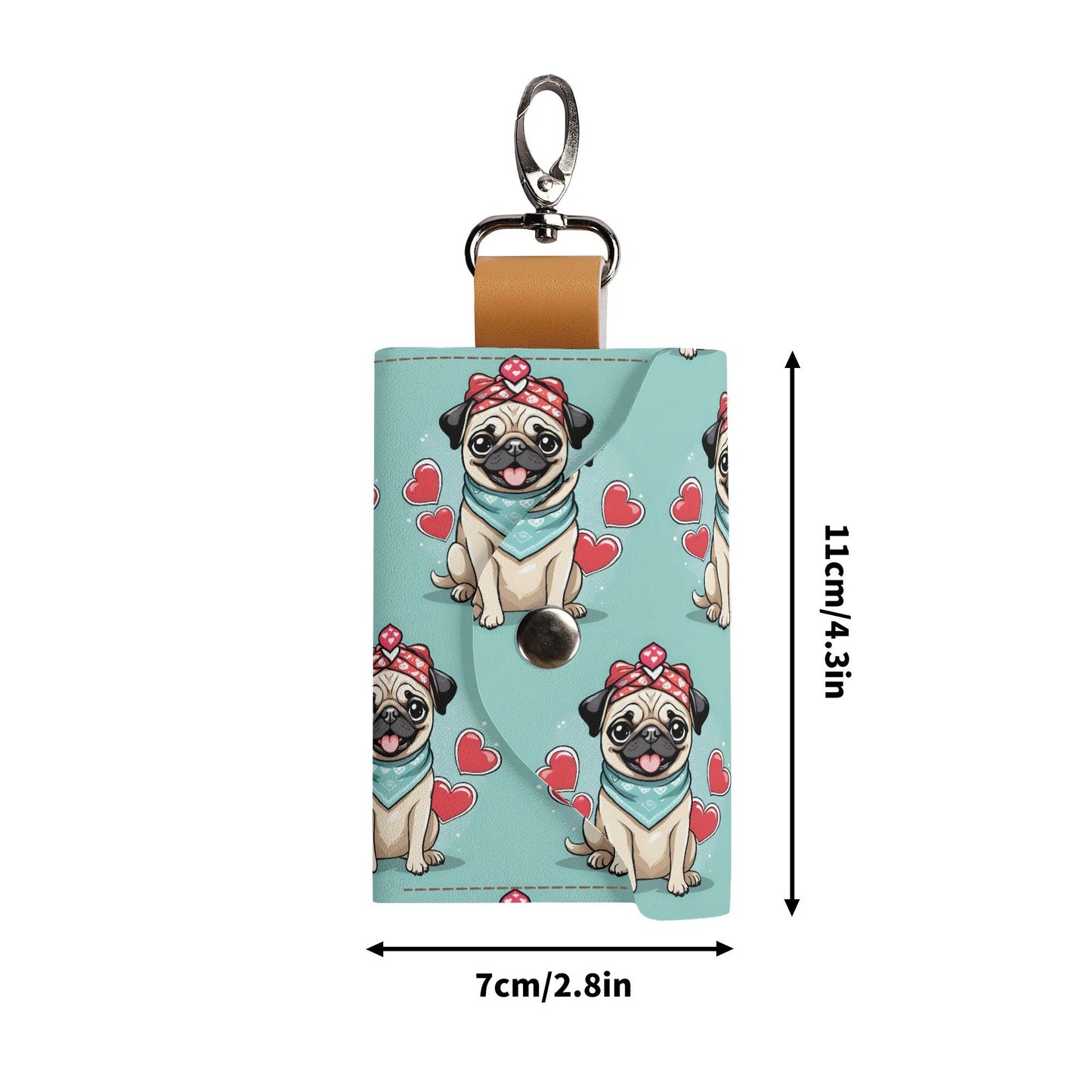 Pug Fashion PU Leather Custom KeyChain Purse