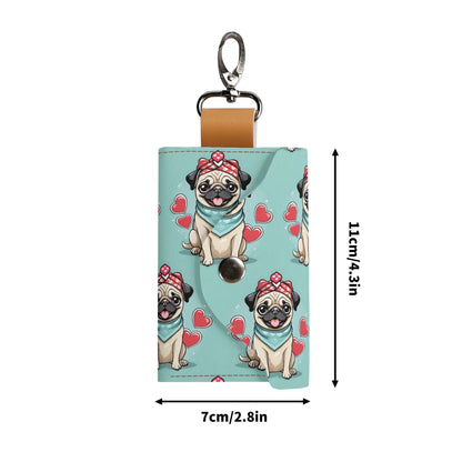 Pug Fashion PU Leather Custom KeyChain Purse