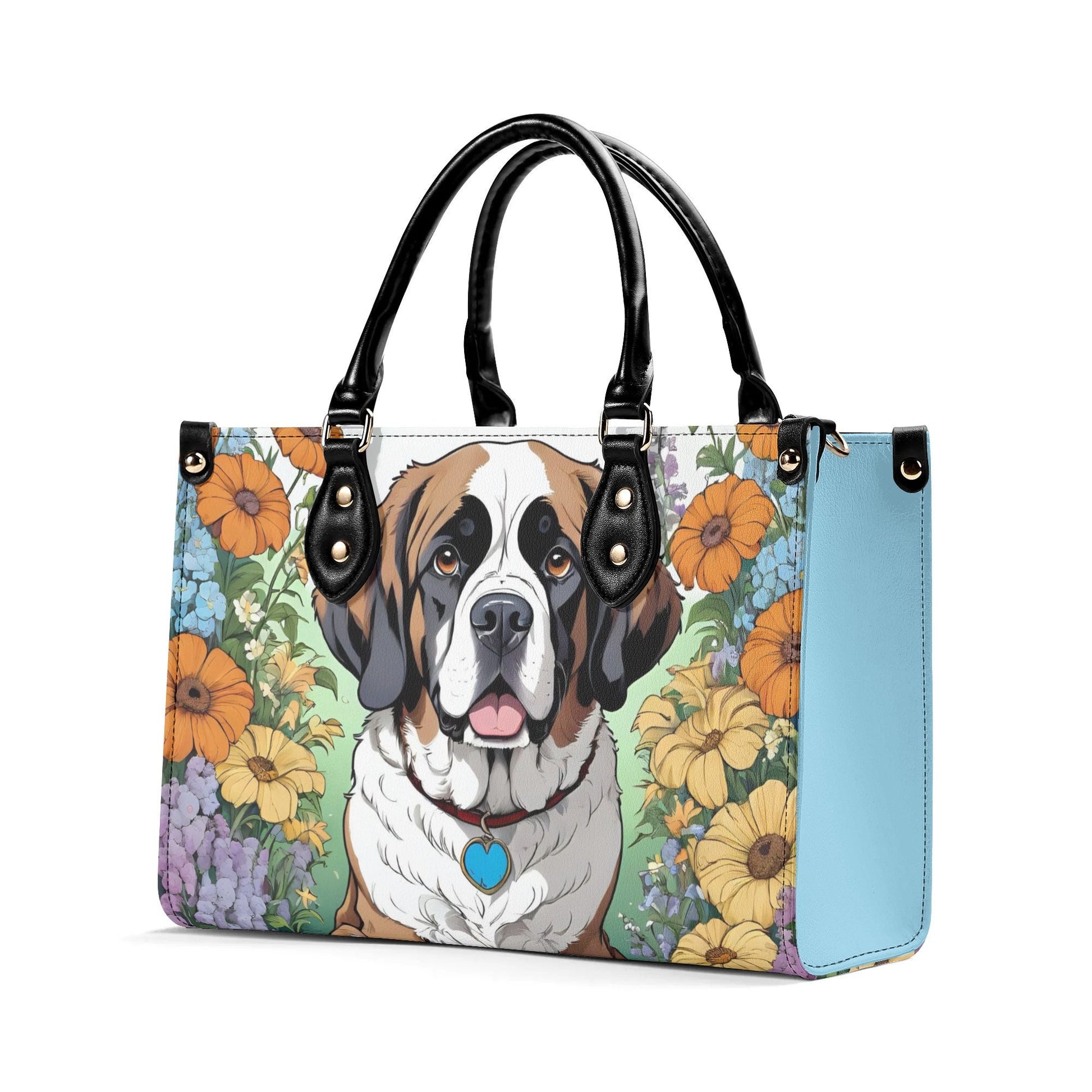 Saint Bernard Dog Women PU Leather Handbag