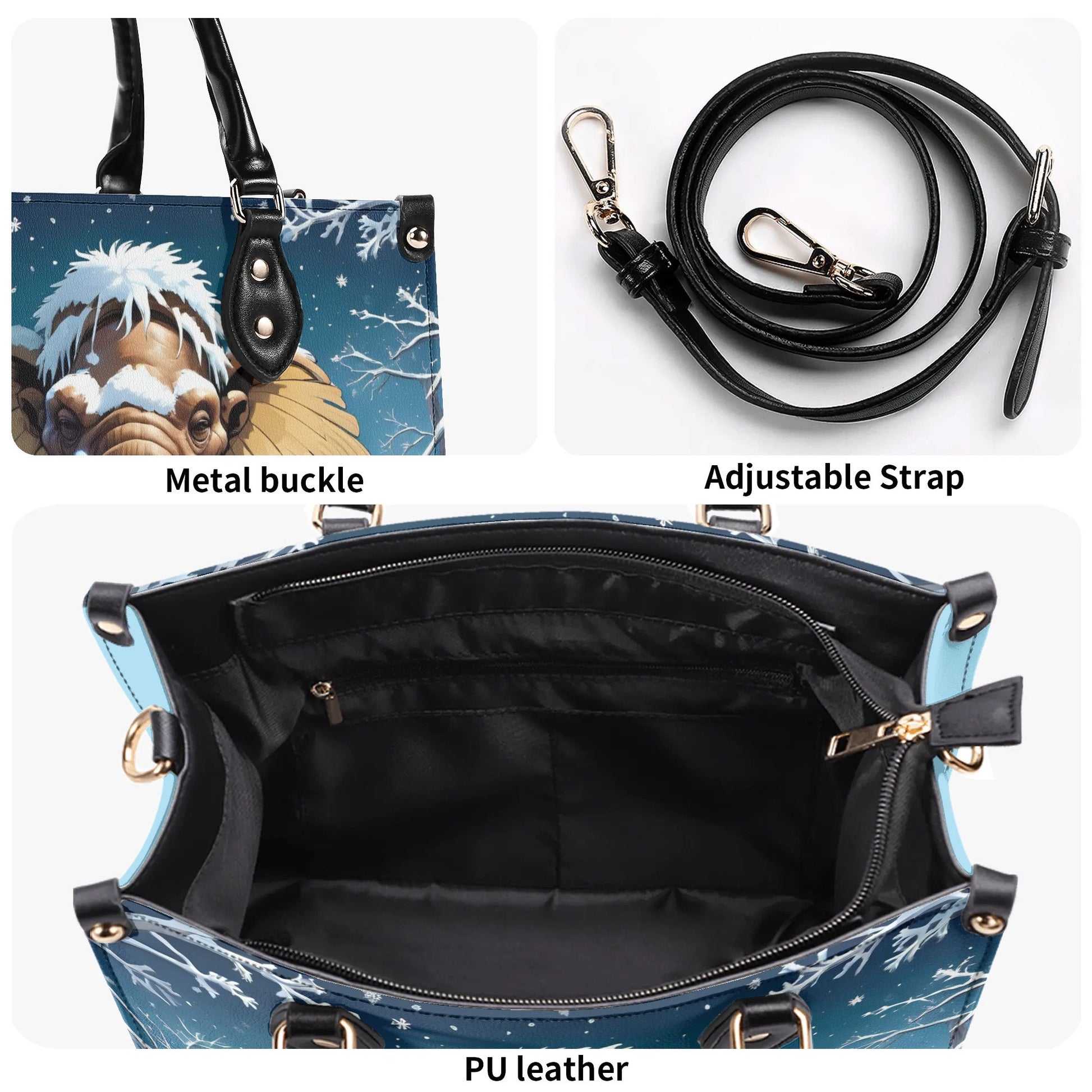 woolly mammoth Women PU Leather Handbag
