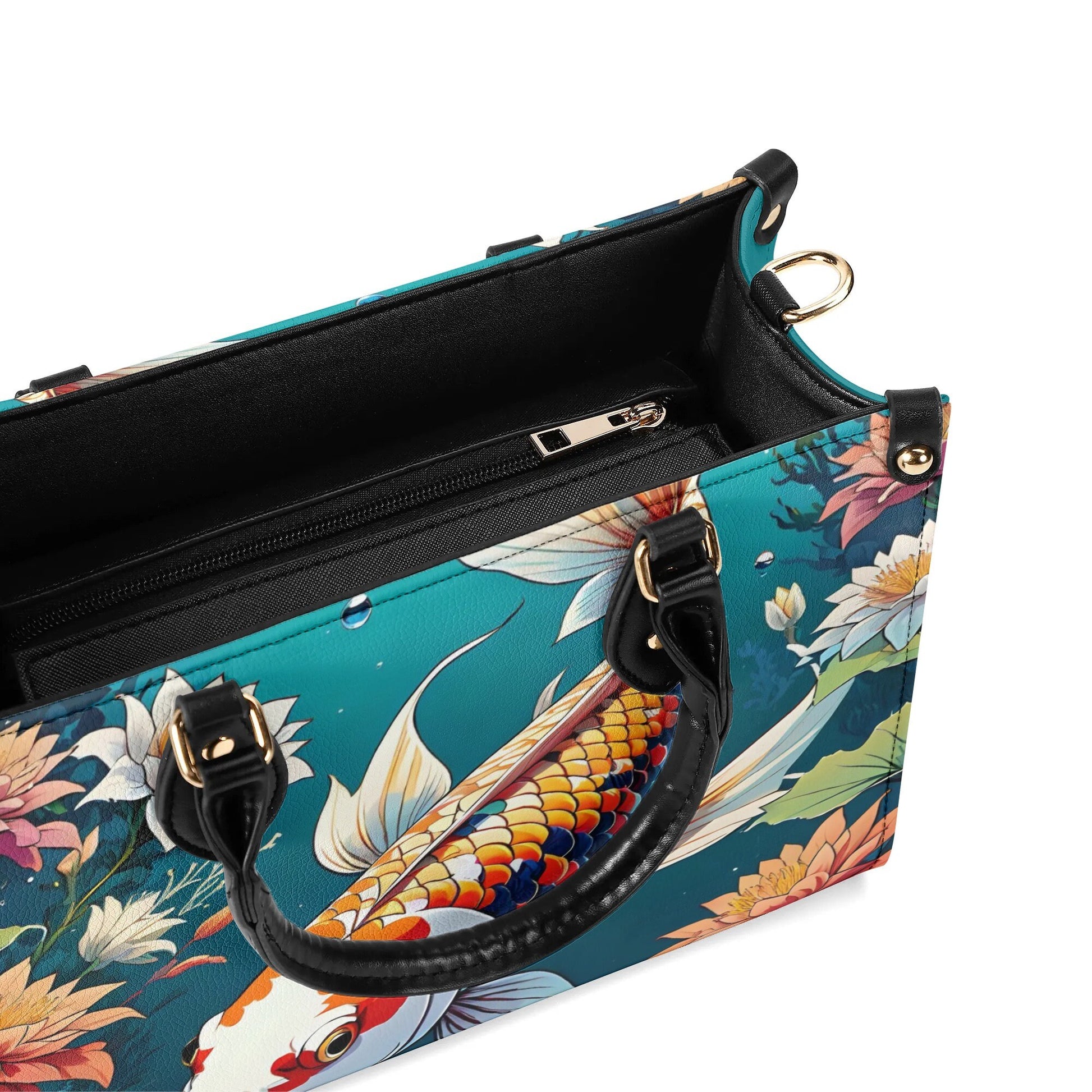 koi fish  Women PU Leather Handbag