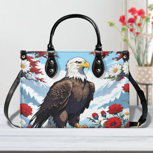 Bald Eagle Patriotic Women PU Leather Handbag