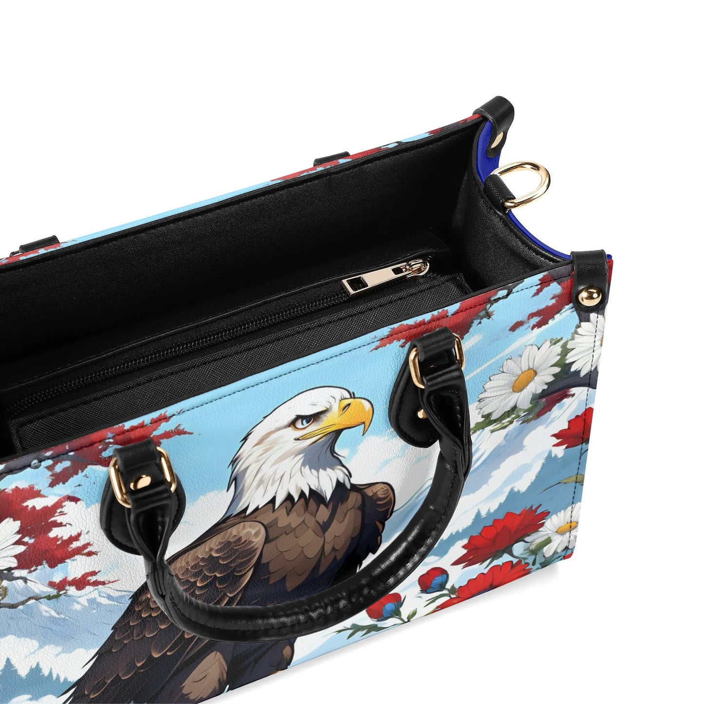 Bald Eagle Patriotic Women PU Leather Handbag