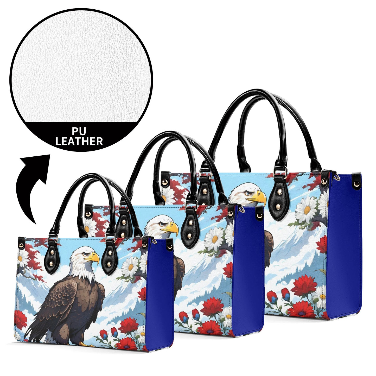 Bald Eagle Patriotic Women PU Leather Handbag