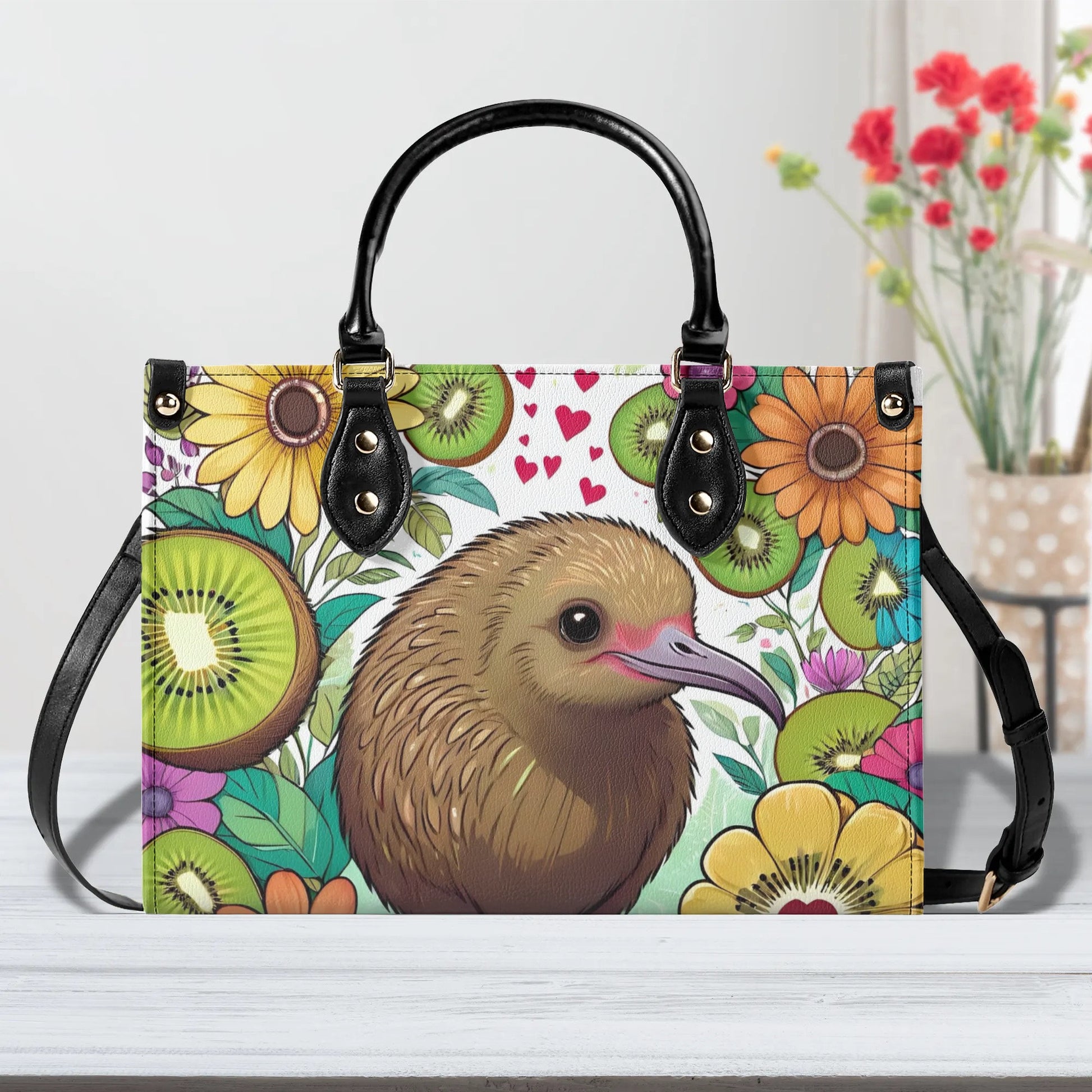 Kiwi Bird Women PU Leather Handbag purse bag