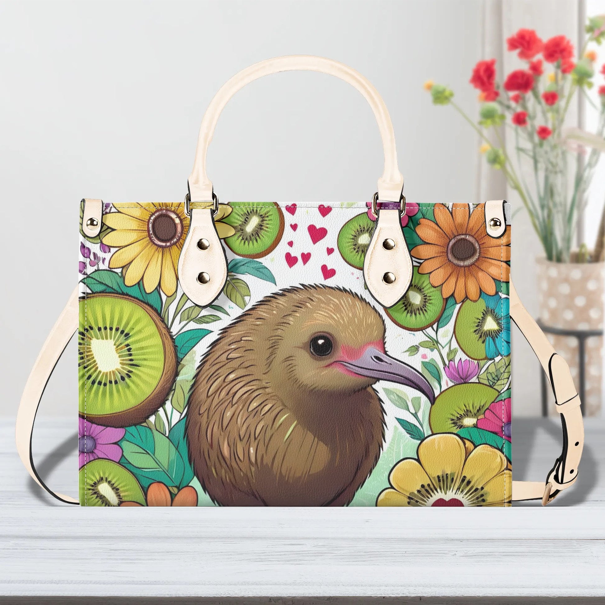 Kiwi Bird Women PU Leather Handbag purse bag