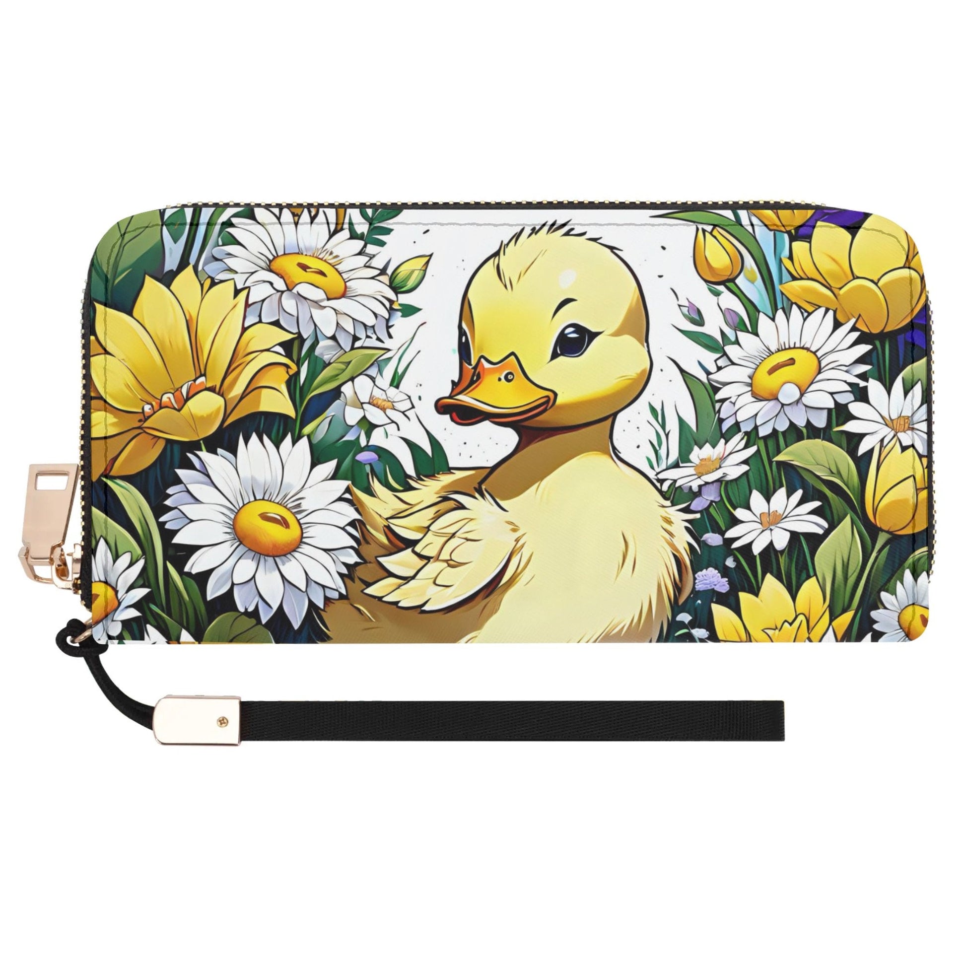 ducking Leather Zipper Wristlet Wallet