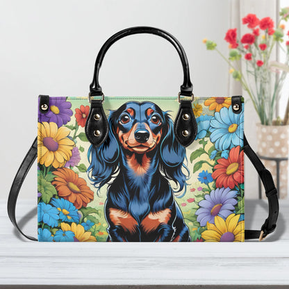 Dachshund Women PU Leather Handbag