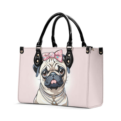 Pug Women PU Leather Handbag