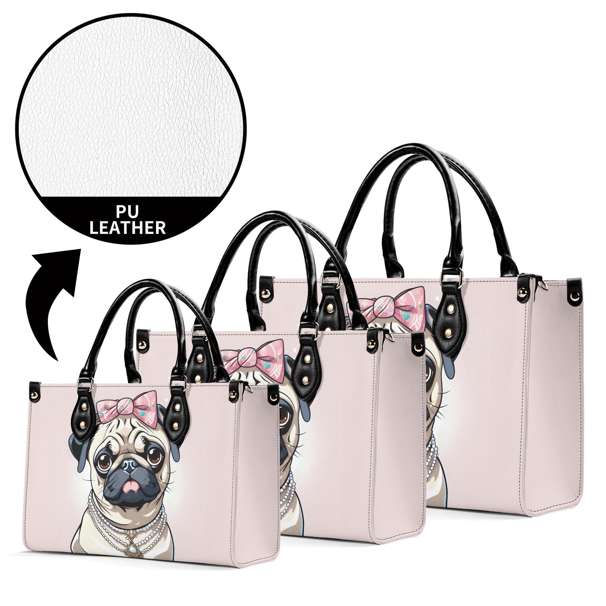 Pug Women PU Leather Handbag