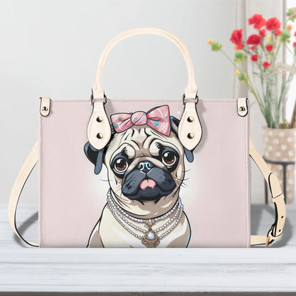 Pug Women PU Leather Handbag