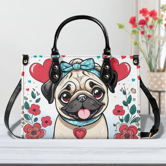 Pug Women PU Leather Handbag