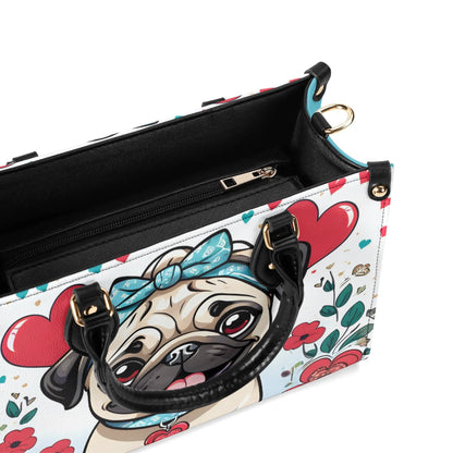 Pug Women PU Leather Handbag