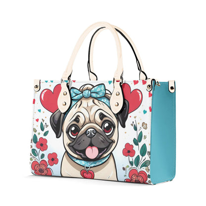 Pug Women PU Leather Handbag