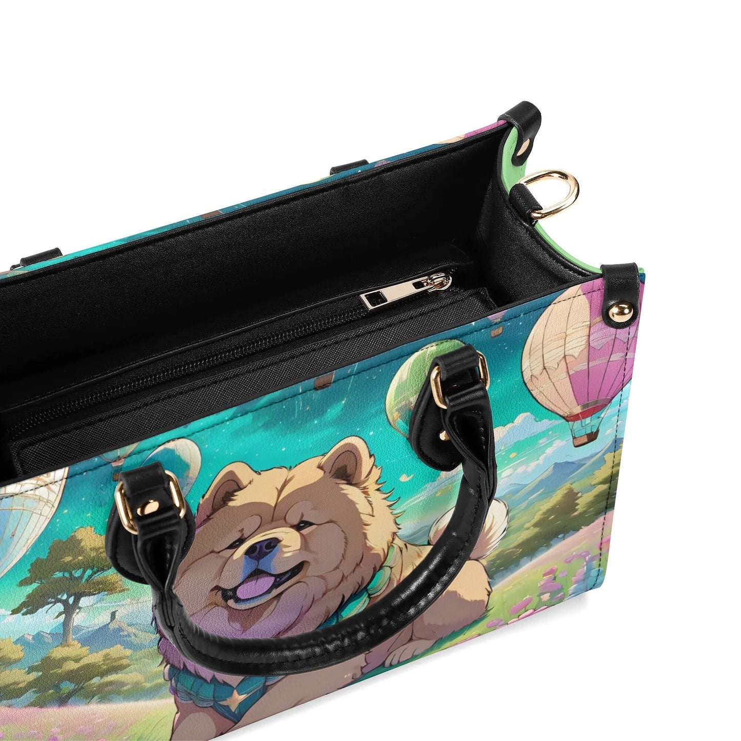 Chow Chow Dog Women PU Leather Handbag