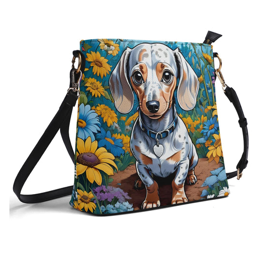 Dachshund Doxie Women's PU Bucket Bag Shoulder Bag