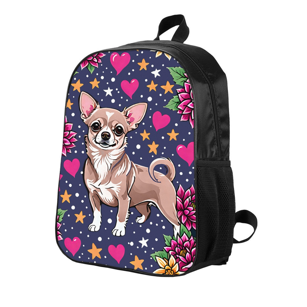 Chihuahua backpack, chihuahua lunch bag, chihuahua pencil case, school supplies