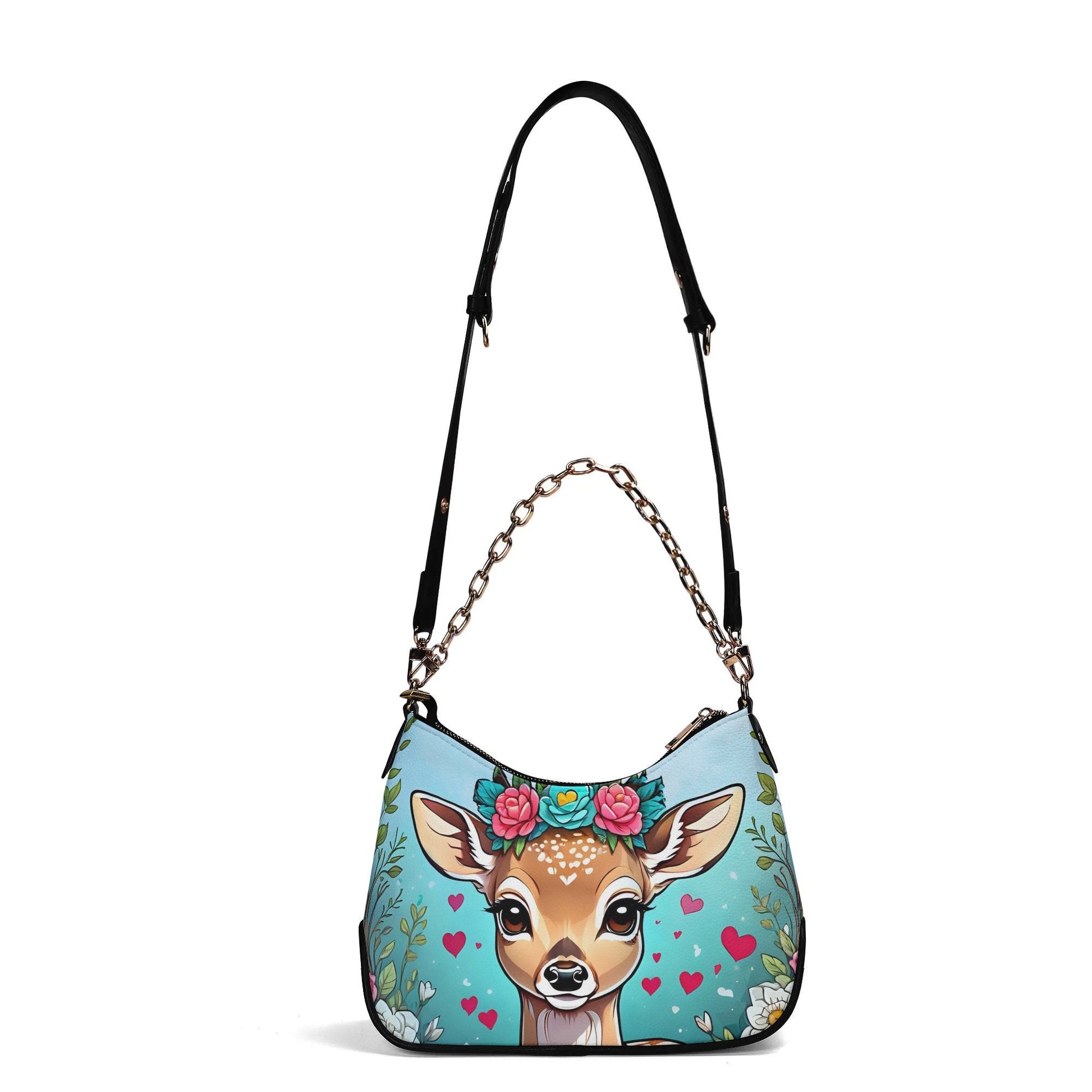 Deer Fawn Cross-body Bag With Chain Decoration