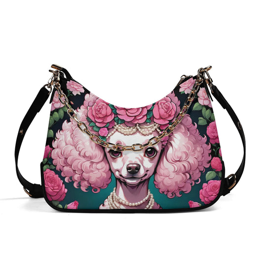 pink Poodle Cross-body Bag With Chain Decoration