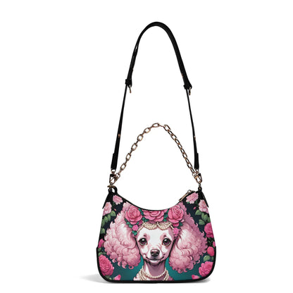 pink Poodle Cross-body Bag With Chain Decoration