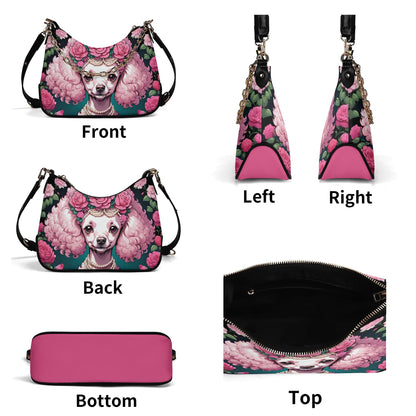 pink Poodle Cross-body Bag With Chain Decoration