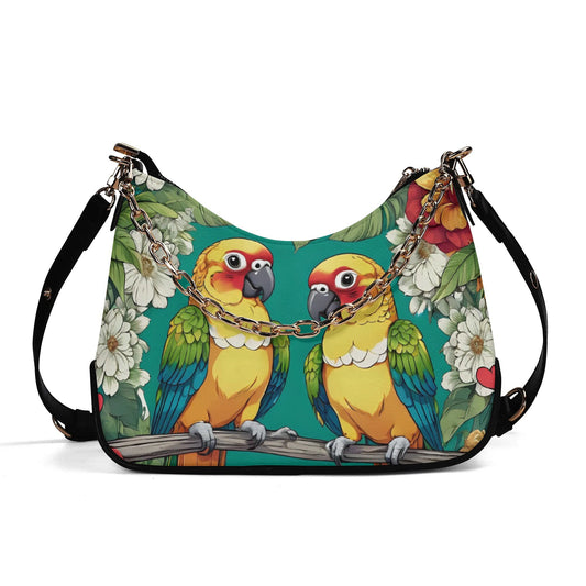 Sun Conure Parrot Cross-body Bag With Chain Decoration