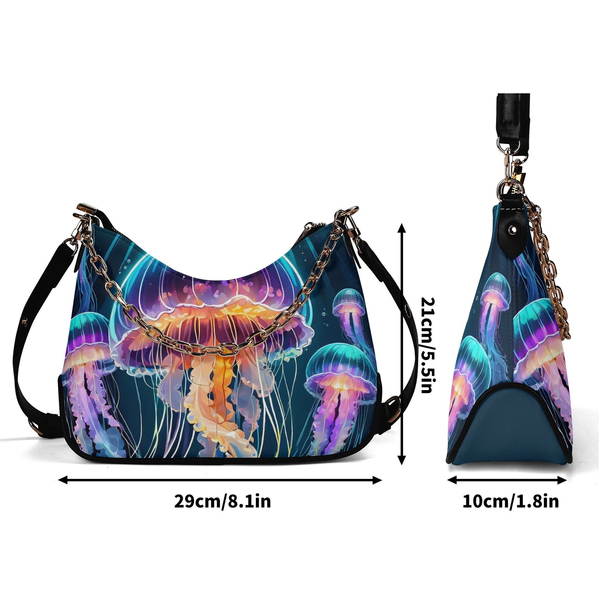 jelly fish Cross-body Bag With Chain Decoration