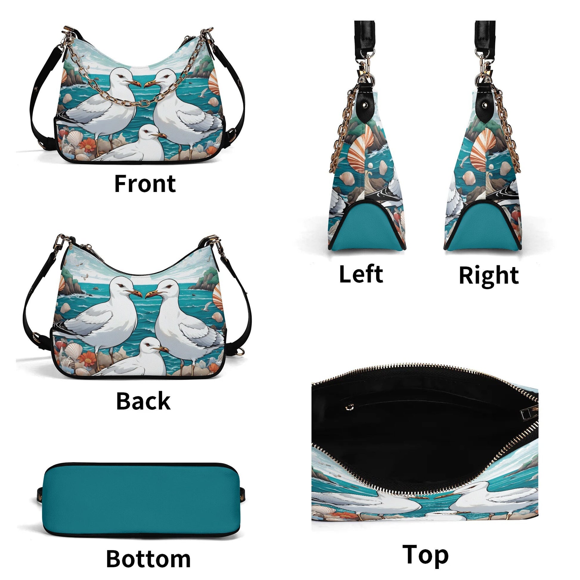 Sea Gull Seagull Cross-body Bag With Chain Decoration
