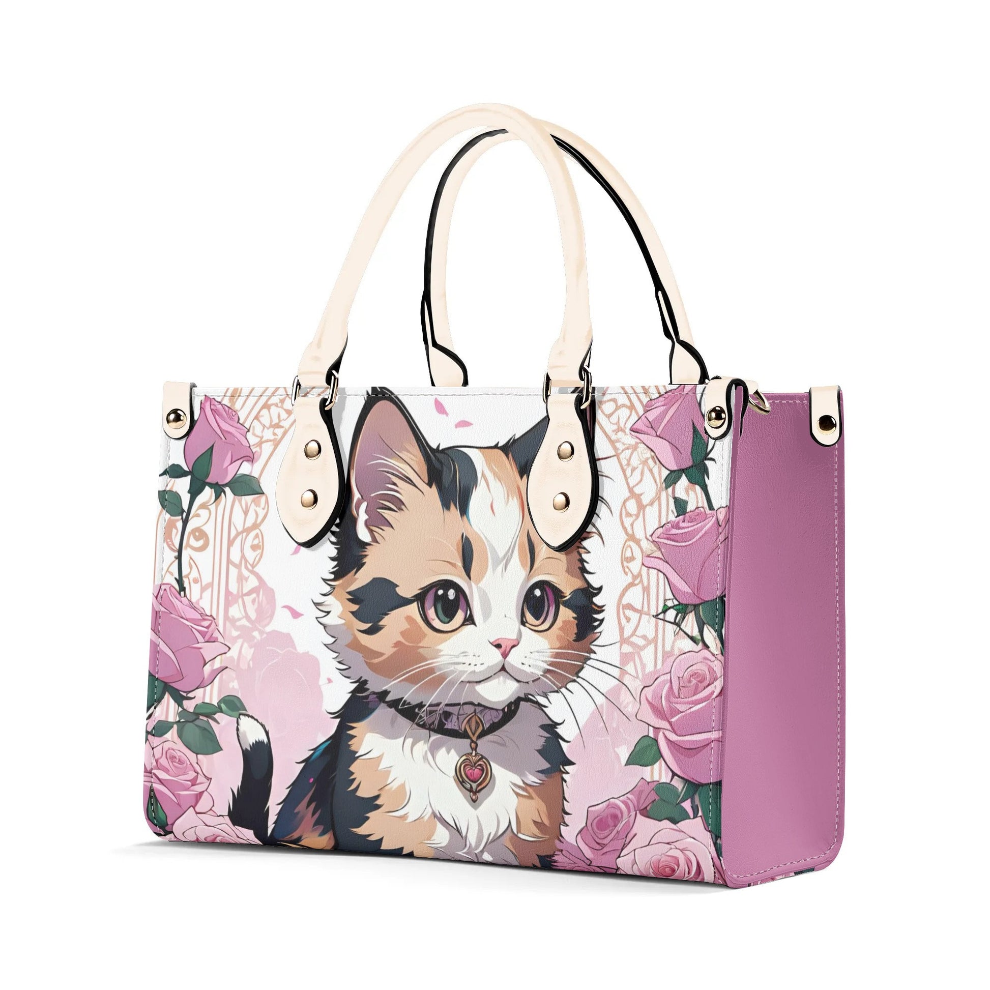 Calico Cat Kitten Women PU Leather Handbag