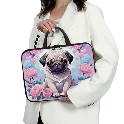 Cute Pug Laptop Sleeve Bag with handles