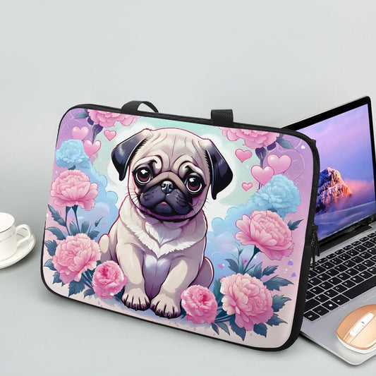 Cute Pug Laptop Sleeve Bag with handles