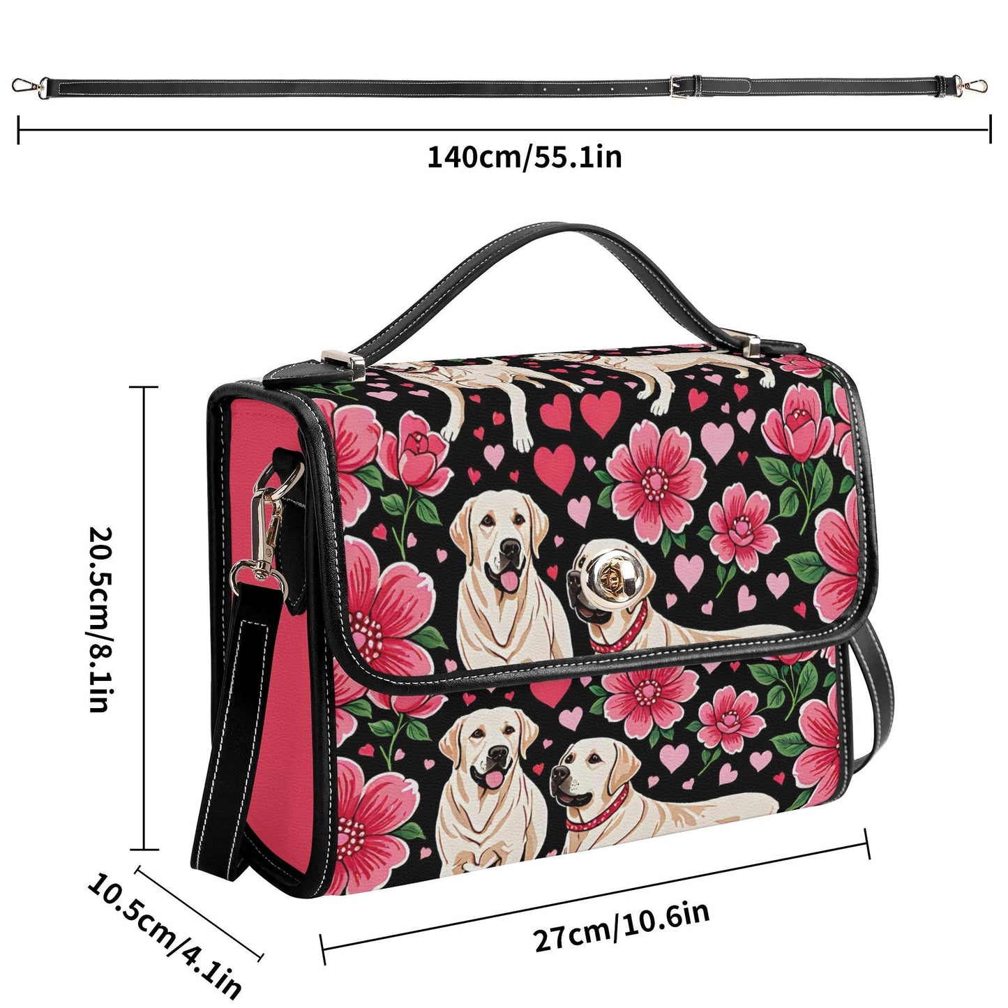 Labrador Retriever New Version PU Leather Satchel Bag