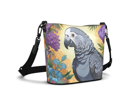 Luxury African Grey Real Nappa Leather Bucket Purse Handmade From London