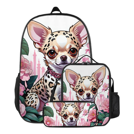 Chihuahua Backpack, chihuahua pencil case, chihuahua lunch bag, school supplies