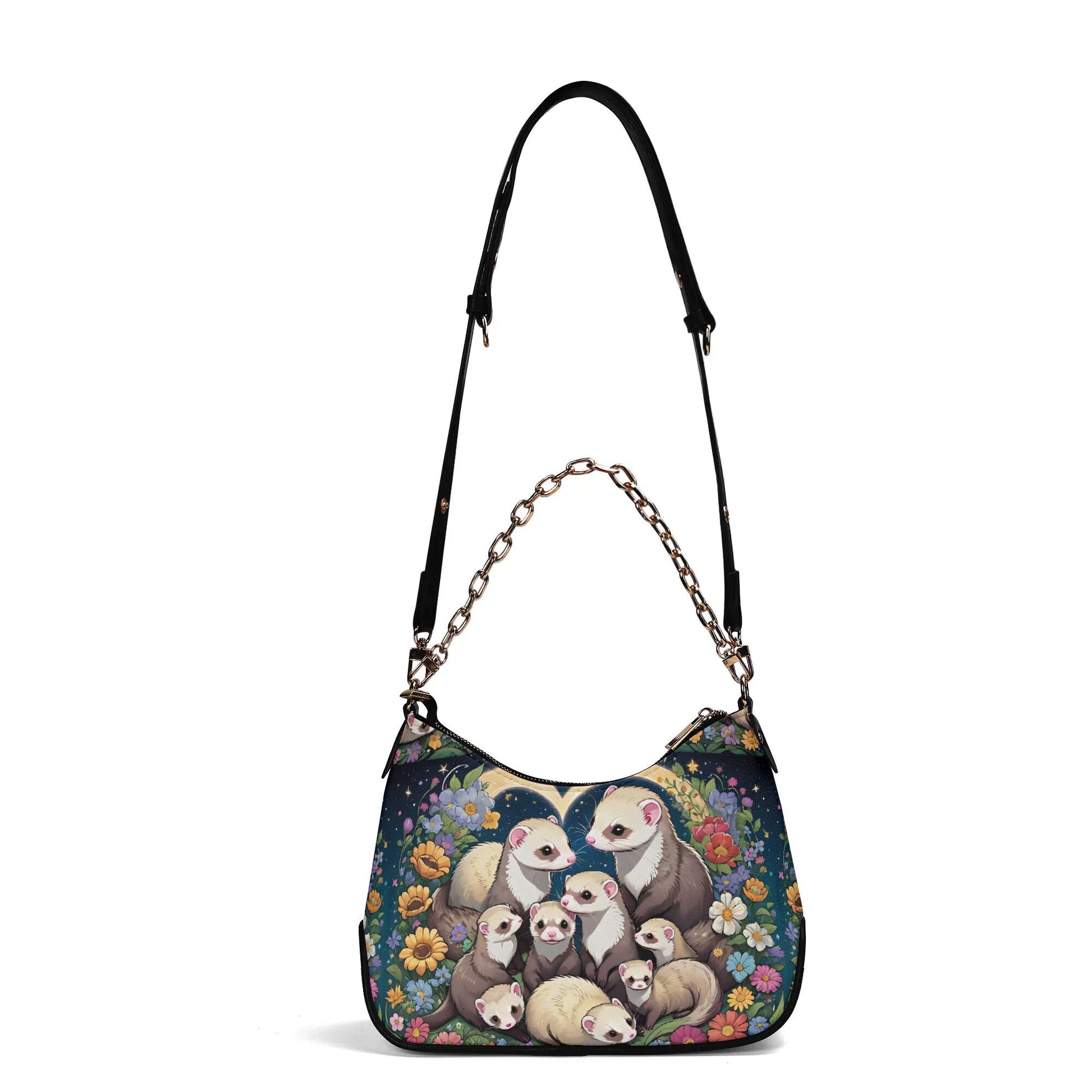 Ferret Cross-body Bag With Chain Decoration