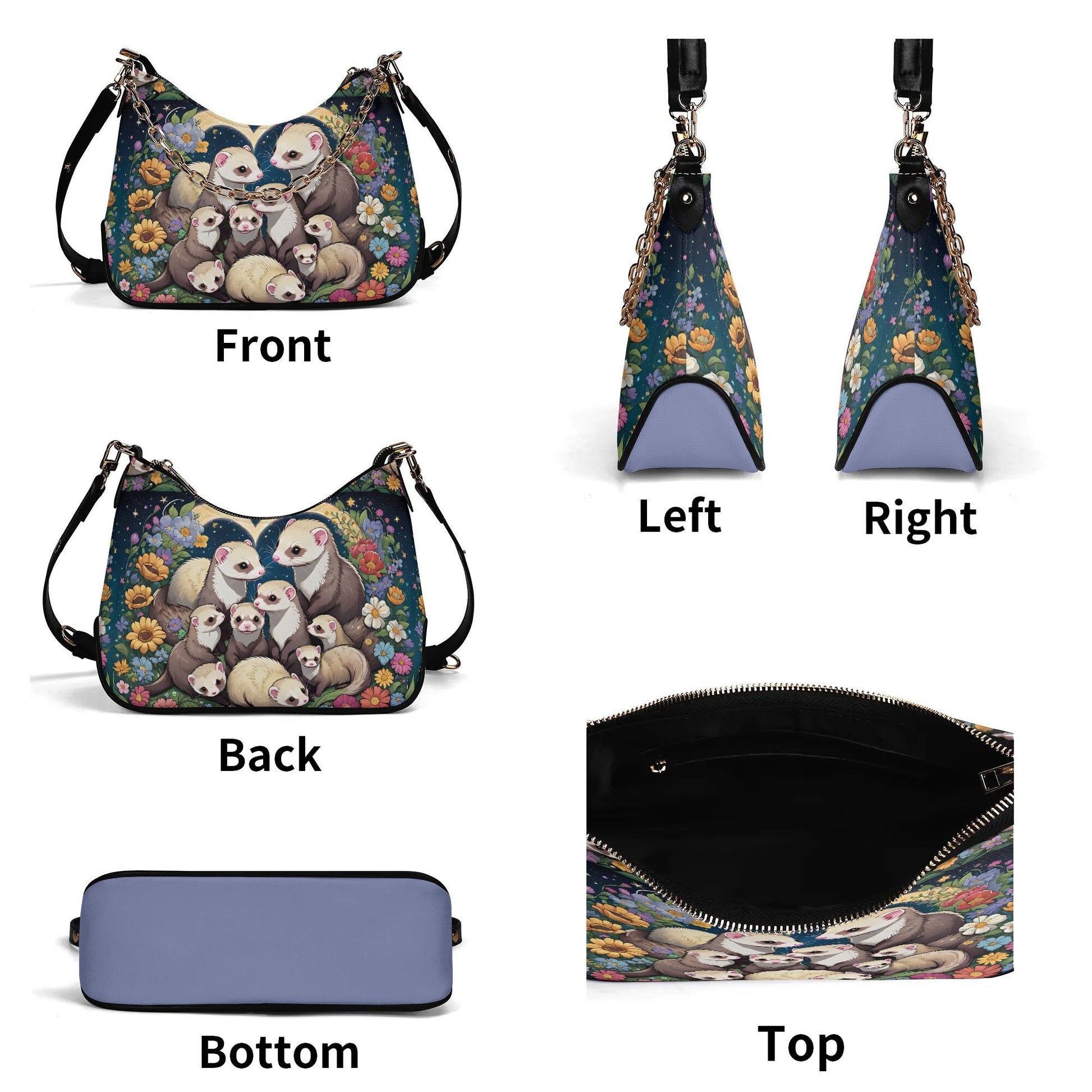 Ferret Cross-body Bag With Chain Decoration