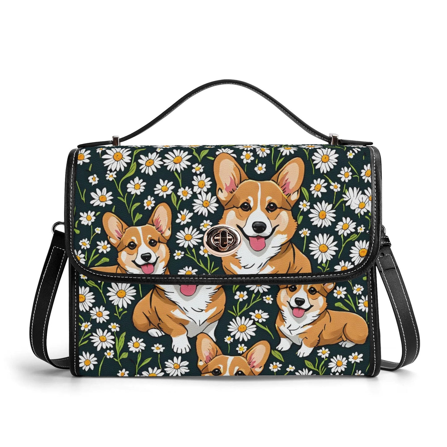 Corgi PU Leather Satchel Bag