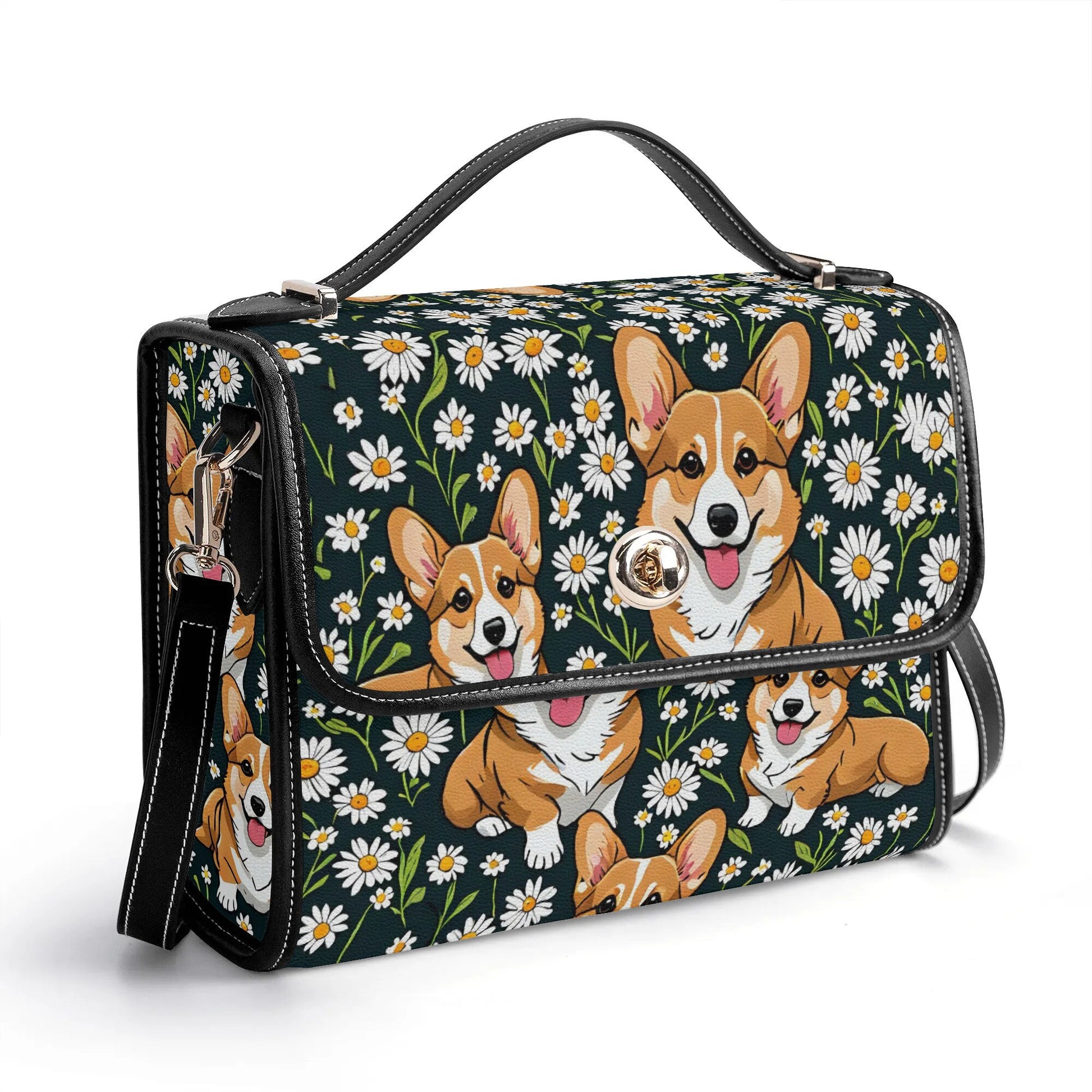 Corgi PU Leather Satchel Bag