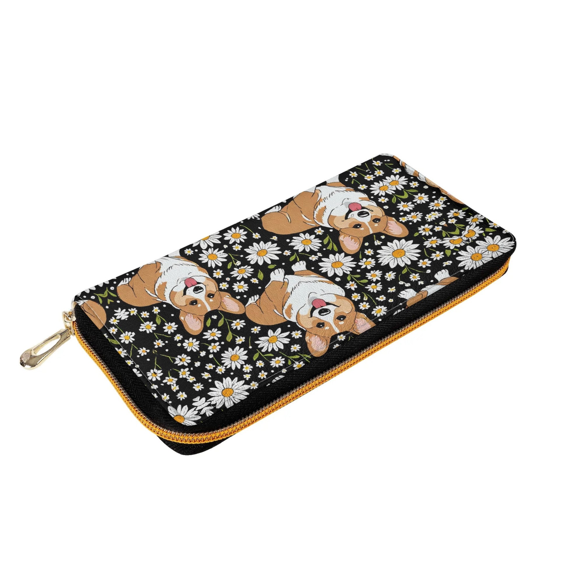 Corgi PU Leather Zipper Wallet